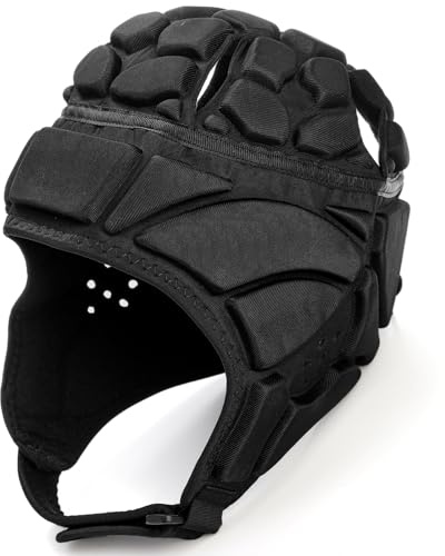 ZENFUN Rugby Helmet Shell, Soft Padded Headgear for Soccer, Protective Football Headguards for Youth, Scrum Cap for Head Protection-M