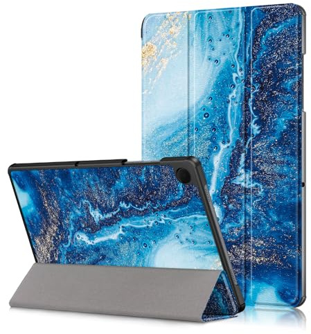 TOPCASE Magnetiskt smalt fodral kompatibelt med Samsung Galaxy Tab A9 Plus/A9+ 11 tum SM-X210 X216 X218 surfplatta tredelat fodral med funktionsstativ och automatisk vila/vakna, havsvåg