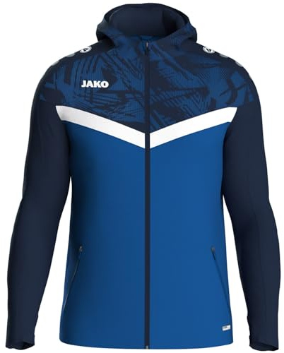 JAKO Iconic Kapuzenjacke - Zipper Hoodie Herren, Bequeme Sweatjacke mit Keep Dry Funktion aus 100% recyceltem Polyester