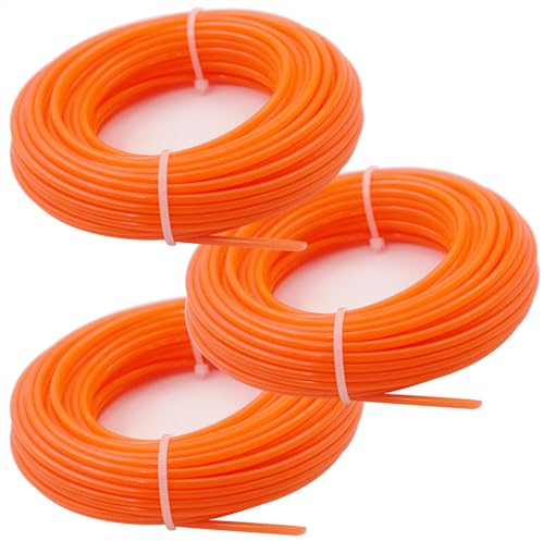 Akuoly Rasentrimmerspulen Mähfaden Trimmerschnur Trimmerfaden 2,4 mm 30m, 3 Rollen für Rasentrimmer
