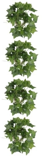 Cabilock 4 Pièces Lampe Feuille De Plante Grimpante Lumière De La Pièce Couronne Artificielle Faux Feuillage Lumières De Feuille Pour La Chambre Guirlande Vigne Lierre Mariage Fil De Cuivre