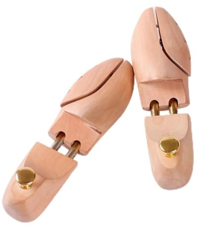 TT-YEC Set da 2 Pezzi di Barelle di Scarpe in Legno in Cedro, Shaper in Legno per Scarpe da Uomo, Larghezza E Lunghezza Elastica, Espansore della Barella, Adattarsi alle Dimensioni 31-46,37 to 41