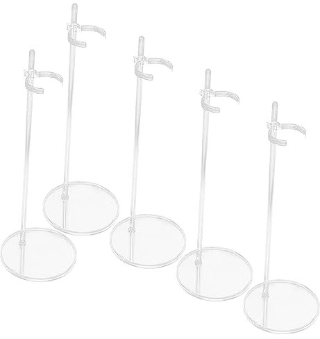 WESIEVYA 5pcs Adjustable Doll Stand Support Transparent Display Holder Figures Stable Base for Organizing Showcasing Dolls Lightweight Portable Design