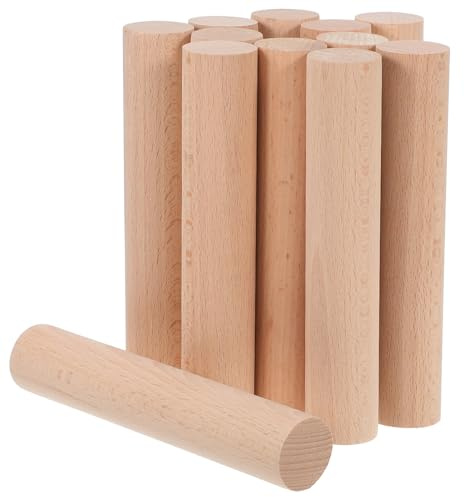 HOODANCOS 12pcs Dowels Unfinished Natural Sticks for Crafts Model Building Macrame and DIY Projects Smooth Surface Comfortable Grip Versatile Use