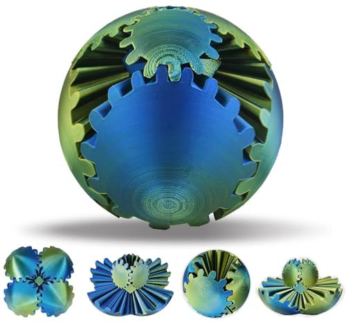 Impossible Gearsphere Age 3+, 3D Printed Gear Sphere - The Steampunk Whirling Wonder Fidget Gear Ball, Gearsphere Cube Fidget Toy for Office and Home, Stress Relief Cool Stuff Toys Gift for Kids Adult