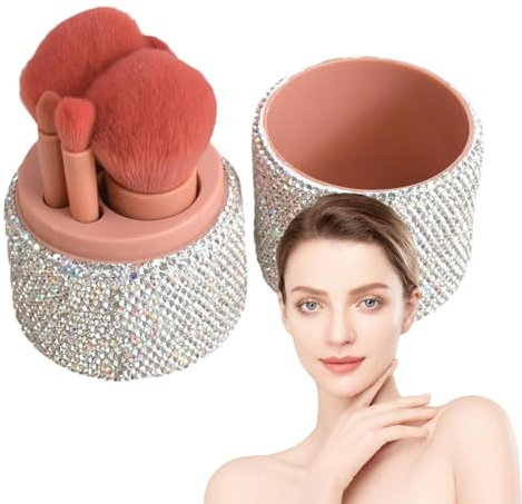 Derwrtup Ensemble de pinceaux de maquillage de voyage, pinceaux de maquillage - Ensemble de pinceaux de voyage portables petits pinceaux cosmétiques 5 pièces - Kit de pinceaux de maquillage légers,
