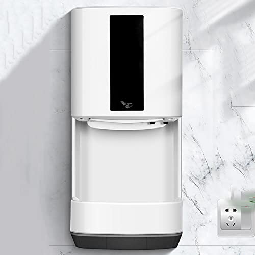 Asciugamani elettrico a parete, asciugamani automatici con serbatoio di scarico 1200 W, asciugamani con filtro HEPA, 5-30 secondi per asciugare, commerciale o domestico, bianco-B-52 × 24,8 × 19 cm