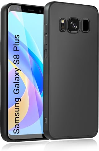 wsiiroon Handyhülle für Samsung Galaxy S8 Plus Hülle, Upgraded Kameraschutz, Stoßfest Kratzfest, Fingerabdruck, Anti-Rutsch Fallschutz Schutzhülle, Unterstützt kabelloses Laden für S8+ Case (Schwarz)
