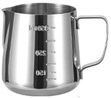350/600 ml, in acciaio inox, misurino a doppia scala, per tè al latte e caffè, per latte, acqua, limonata cocktail (350 ML)