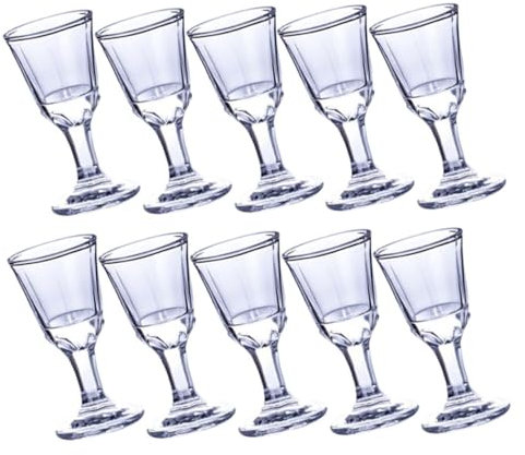 Cabilock 10piezas Vasos Pequeños Vidrio Copas Licor Resistentes Uso Doméstico y Bares Para Whisky Vino