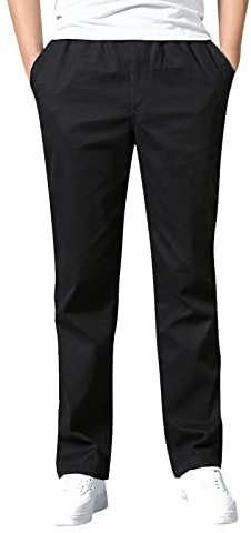 IQYU Skihose Und Herren Casual Loose Cotton Plus Size Pocket Pants Overall Paintball Ausrüstung Set Männer (Black, XL)