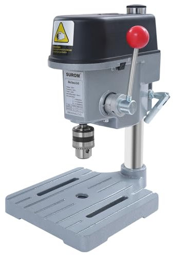 Bench Drill, 340W Portable Pillar Drill Press Industrial Bench Pillar, 3 Levels of Speed Regulation