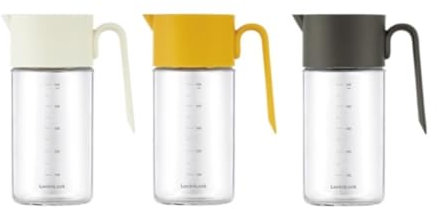 AMULONG Aceitero Aceitera y Vinagrera Juego De 3 Piezas De Bote De Vidrio For Condimentos, Vinagre Y Salsa De Soja For Cocina Doméstica Aceiteras para Cocina