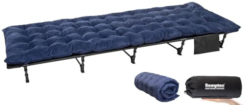 Semptec Urban Survival Technology Faltbett: Ultraleichtes Feldbett mit XL-Feldbettauflage, bis 120 kg Tragkraft (Camping-Liege, Campingmöbel Feldbett Auflage, Matratzenauflage)