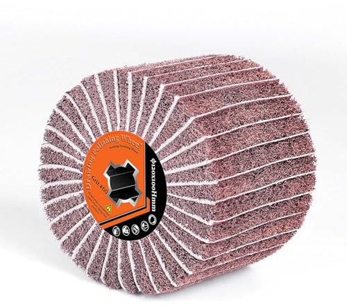 Rulli abrasivi con carta vetrata per macchina satinata, spazzola abrasiva grana 60 manicotti abrasivi per legno, metallo, superfici in pietra, ristrutturato, modello satinato, 120 x 100 mm
