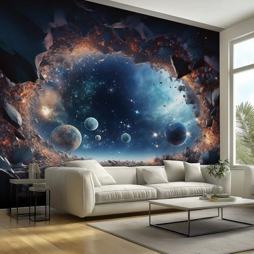 Generisch Fototapete Space Planet Tapeten Wandtapete Wanddeko Universum Sonnensystem Weltraum Galaxie Design, Wand Dekoration, für Büro Flur, 3D Effekt Foto Tapeten 300x210