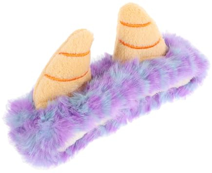 FRCOLOR Purple Plush Horn Headband Hairband for Kids and Adults, Soft Comfortable Hair Accessory Preventing Discomfort, for Costume Events and Daily Wear