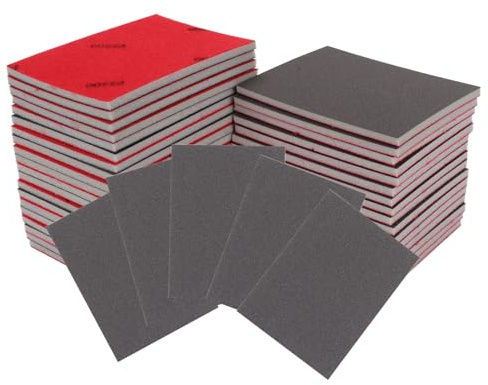 Qivine 36 Pezzi Spugna Abrasiva, Spugne Abrasive Grana 180-4000, Carta Abrasiva in Spugna per Uso Umido/Asciutto, per Muro, Mobili, Legno, Vernice, Metallo, Riparazione, Auto