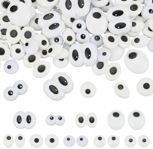 PH PandaHall 90 Stück 9 Stile Sicherheitsaugen Cabochons 16~24mm Cartoon Charakteraugen Weißes Harz Häkelauge Für Gestrickte Gehäkelte Amigurumi Stofftiere