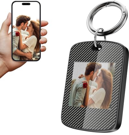 GUOMIS Porte clef photo,Porte clé photo personnalisé,porte clef personnalisable photo,cadeau personnalisé pour les anniversaires de mariage, les couples, les fêtes et les anniversaires
