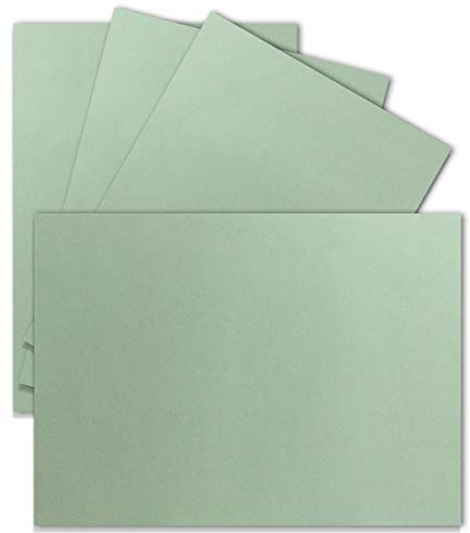 100 Einzel-Karten DIN B6-12,0 x 17,0 cm - 240 g/m² - Eukalyptus - Tonkarton - Bastelkarton - Bastelkarten - blanko Postkarten