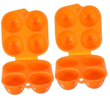 SHINEOFI Organizador de Múltiples Huevos de Naranja de Plástico Refrigerador Diseño Ranuras Ahorro de Espacio, 2 Piezas Almacenamiento en Cocina y Senderismo