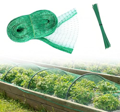 PARFCO Vogelnetze Vogelschutznetz, Zuschneidbar Schutznetz Garten, 12 x 4 m Netz für Kirschbaum, Grün Netz für Balkon Gegen Tauben, mit 50 Bändern, für Parks, Gärten, Balkone