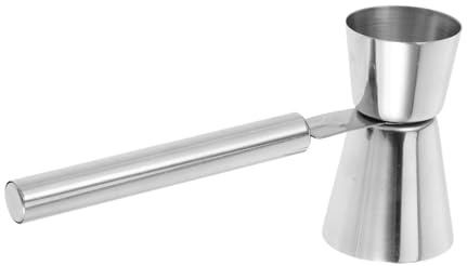 HIAKDOFT Stainless Steel Bartending Double Jigger with Ergonomic Handle Accurate Cocktail Measuring Tool for Bar and Home Use Drink Measure Cup for Spirits and Alcohol Measurement