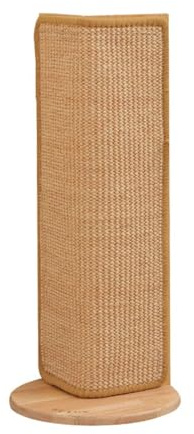 Rascador de esquina de cartón para gatos – 52 cm – Fijación de pared – Protección de sofá esquinero – Mueble resistente – Rascador de sisal con base de madera (caqui), para gatos de sisal, no pierde