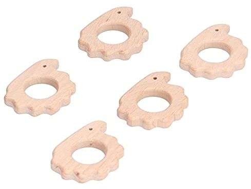 SEAFRONT Mordedor para bebé, Colgante de Madera de Haya, Juguete de Dentición con Forma de Erizo para Collar, Pulsera, Ideal para Aliviar la Dentición y Agarre del bebé