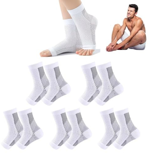 Chaussettes De Neuropathie,5 Pair Chaussettes de Compression,Chaussettes de Compression Neuro-Apaisantes pour Homme/Femme,pour Soulager la Douleur et Soutenir les Chevilles