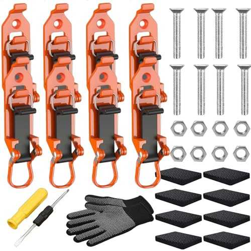 Heavy Duty Metal Rubber Shovel Mount Kit, 10Pcs 2026 Universal Shovel Holder for Truck, Multi-Functional Quick Release Axe Hold, Easy to Install, Boats Military Equipment Overlanding Gear (8, Orange)