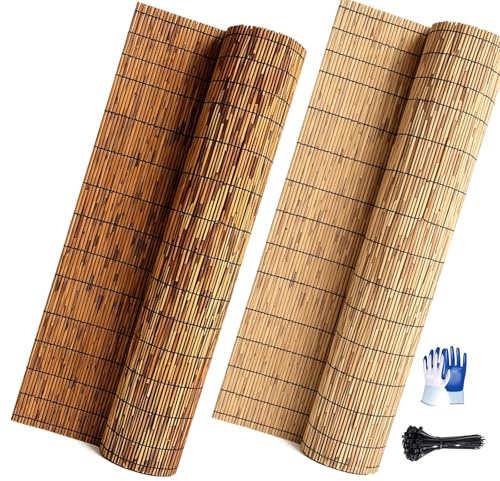 Genérico Cerramiento Terraza Exterior con Valla de Bambú, Rollo Cañizo Ocultación para Jardín, Pantalla Protectora de Balcón, Decoración Natural Resistente al Viento y Sombra(Natural,50x180cm)