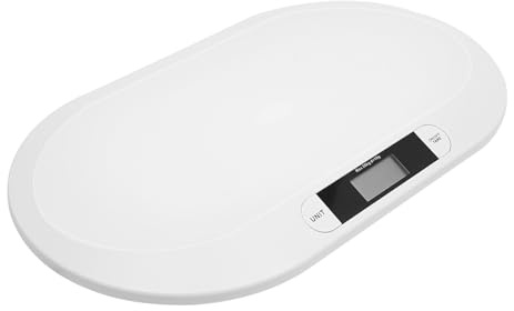 Bilancia digitale per bambini, bilancia per bambini, bilancia per piccoli animali, per gatti, cani e conigli, fino a 20 kg, bianco