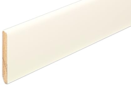 Hobby Legno - Battiscopa Rivestito In Legno Di Frassino Spazzolato Ral 9010 mm. 75X10X2400 Nr. 2 pezzi totale metri 4,80.