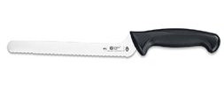 Piazza 8100-8321T101 - Coltello per affettare, bordo seghettato, 36 cm, colore: Nero