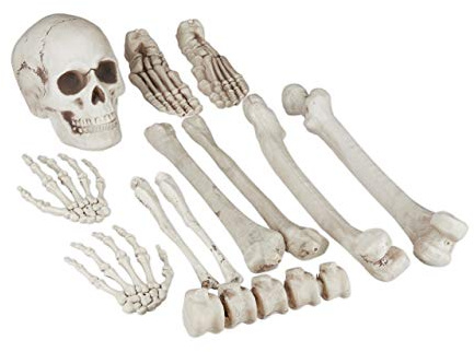 Relaxdays Os décoratifs pour Halloween, en Lot de 12, soirées à thème, intérieur/extérieur, Squelette, déco Horreur, XXL