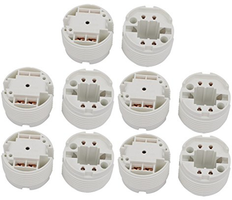 sourcing map 10 pcs Toma de luz tubo fluorescente portalámparas F448P AC 500V 2A Base del G24 H