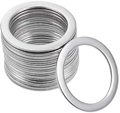 sourcing map 20Pcs 14mm x 20mm x 0.8mm Rondelle Plate en Acier Inoxydable 304 pour Boulon à Vis