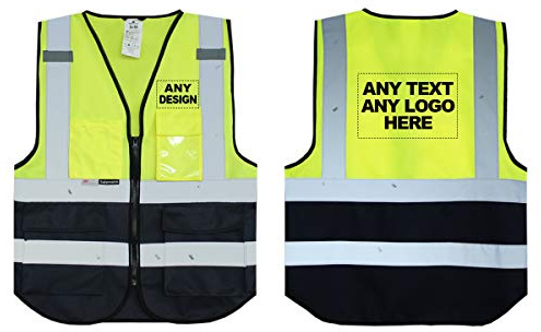 Salzmann Gilet rifrangente ad alta visibilitá con logo individuale | 7 colori e 5 taglie | Realizzato con nastro riflettente 3M