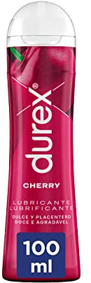 Durex Lubricante Cherry Base de Agua, Sabor Cereza, Alivia la Sequedad, 100 ml