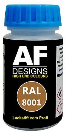 Alex Flittner Designs Lackstift RAL 8001 OCKERBRAUN stumpfmatt 50ml schnelltrocknend Acryl