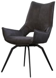 KAWOLA Esszimmerstuhl Drehbar Anthrazit SIVO Design Stuhl, Wohnzimmerstuhl, Drehstuhl Stoff, Stuhl Modern, Drehbarer Esszimmerstuhl Stoffdrehstuhl