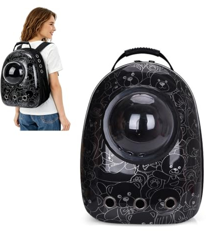 PETCUTE Hunderucksack,Atmungsaktive Hundetasche Haustier Hunde für Kleine Katzen Hunde,Raumkapsel Haustier Tragetasche mit Aufbewahrungstasche für Wasserflaschen,Katzenrucksack zum Reisen im Freien