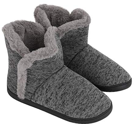 FakeFace Pantofole da uomo in lana lavorata a maglia, pantofole per interni e casa, stivali spessi in peluche, pantofole da casa con fodera calda, comode pantofole in memory foam, suola antiscivolo,