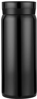 Kleine Thermosflaschen Edelstahl - niedliche Wasserflasche, vakuumisolierte Flasche für heiße und kalte Getränke(BPA-freie, Schwarz, 200 ml)