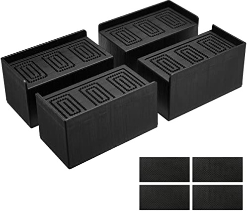 MixDora Bed Risers L-Shape Furniture Risers Heavy Duty Chair Raisers Lifter for Sofas Couches Desks Tables Set of 4 Pack (2 inch-Rectangle)