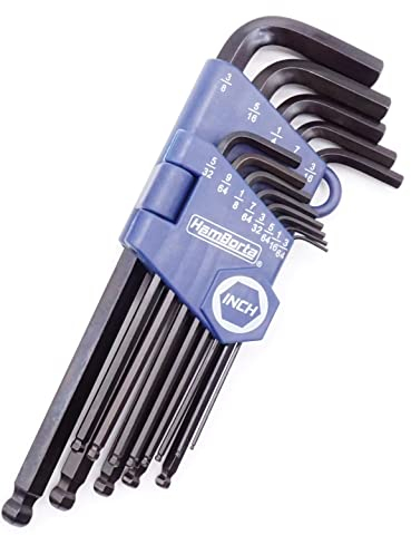 HemBorta® Innensechskant Satz 13 tlg mit Kugelkopf - Innensechskantschlüssel Set mit 3/64-3/8 Zoll Sechskantschlüs, Sechskantschlüssel Schlüssels Winkelschlüsselsatz