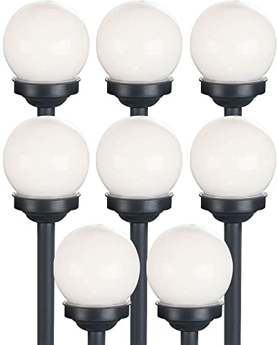 Kugelleuchte Solar 10 cm Solarleuchte Kugel Garten LED Gartendeko Solarkugel für Außen klein, Leuchtdauer ca. 6-8 Stunden, H 38 cm, 8er Set