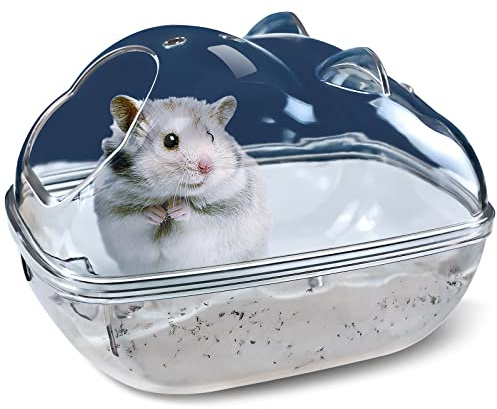 Hamster Badewanne, Hamster Bad, Kleintier Habitat Dekor, Sand Bad Container Transparente Betten, Hamster Bett, Eis Badewanne, Schlafpad Nest, Sand Bad Box für kleine Haustier(S 13*9*9 cm)